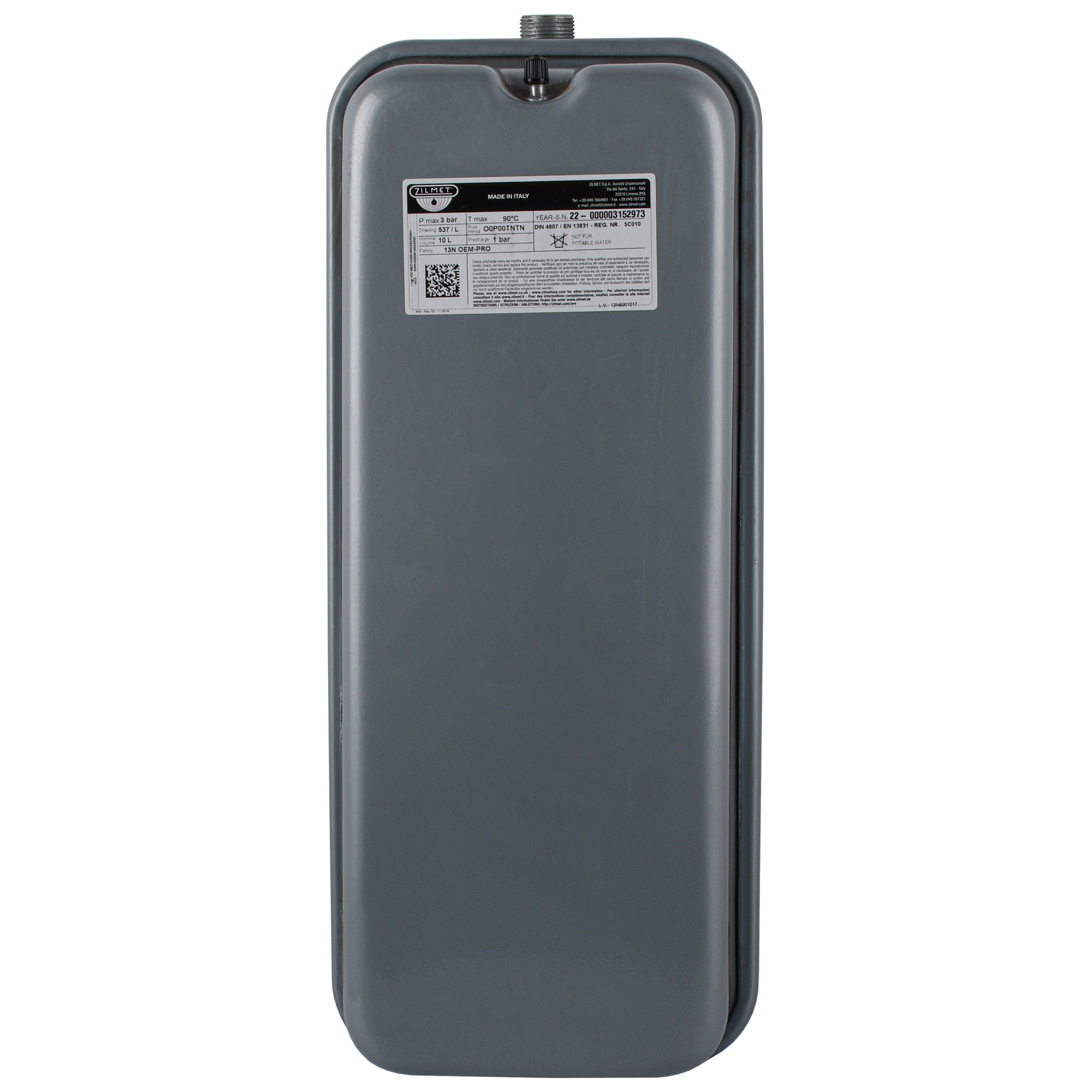 Бак Zilmet oem-pro для монтажу в котли Арт. 537 10л 3/4″ 3 bar прямокутний ( 13N6001017 )