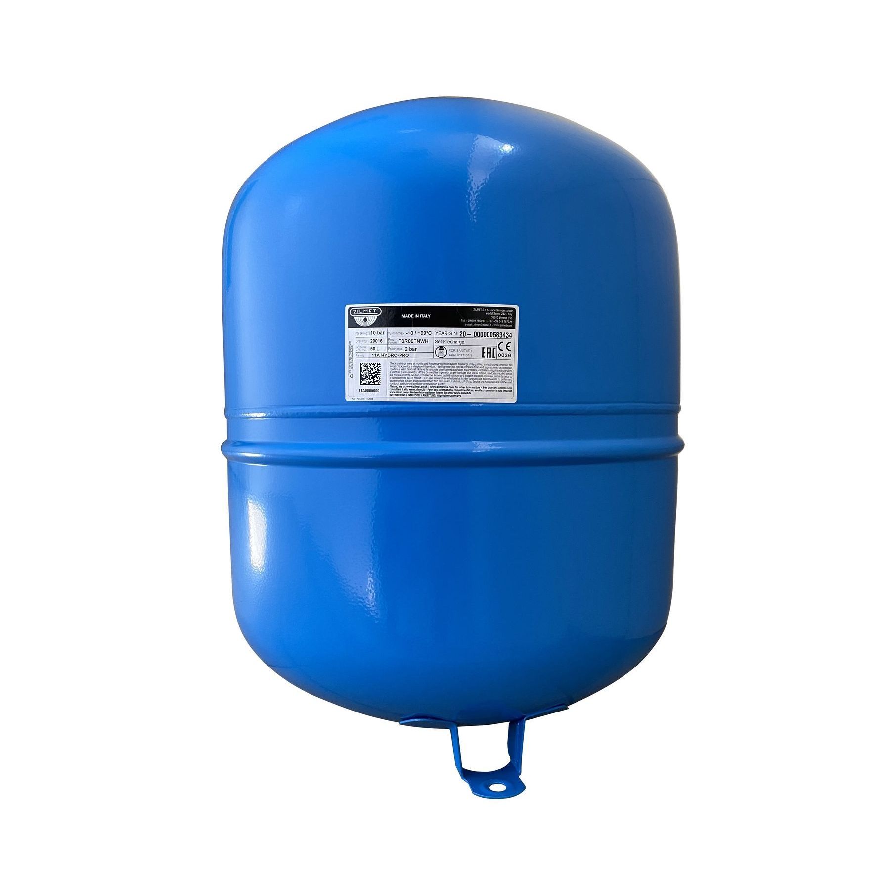 Гідроакумулятор з фіксованою мембраною 50 л Zilmet HYDRO-pro 10bar вертикальний ( 11A0005000 )