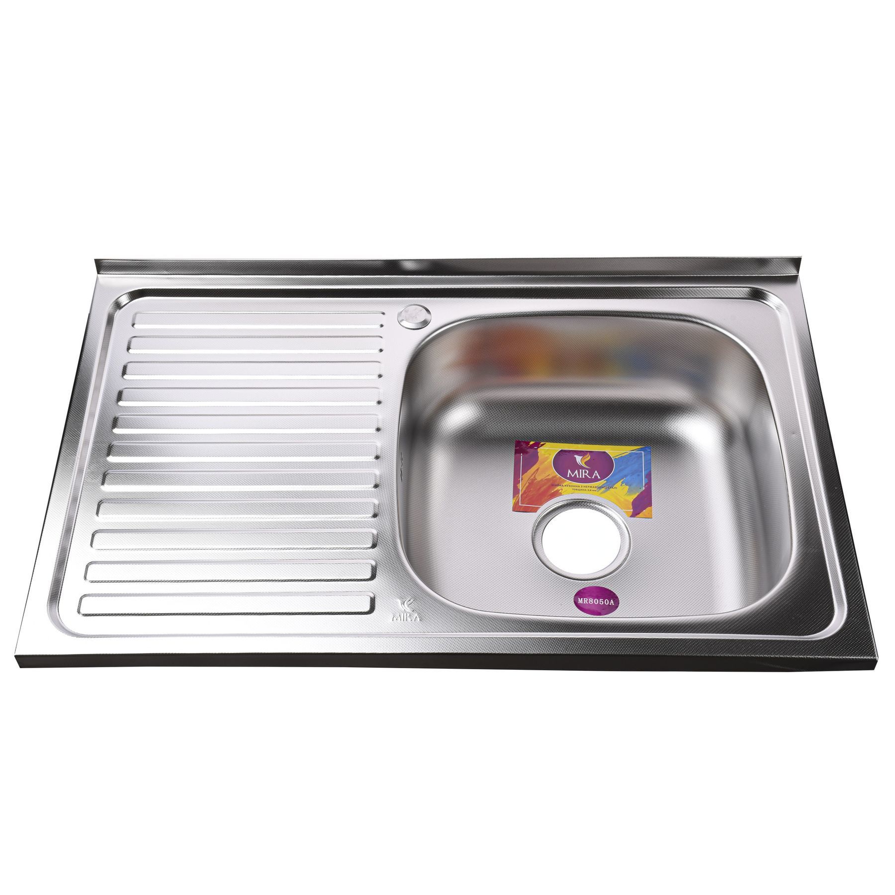 Мийка кухонна накладна прямокутна 800х500х180 Decor Right MR 8050 R D Mira