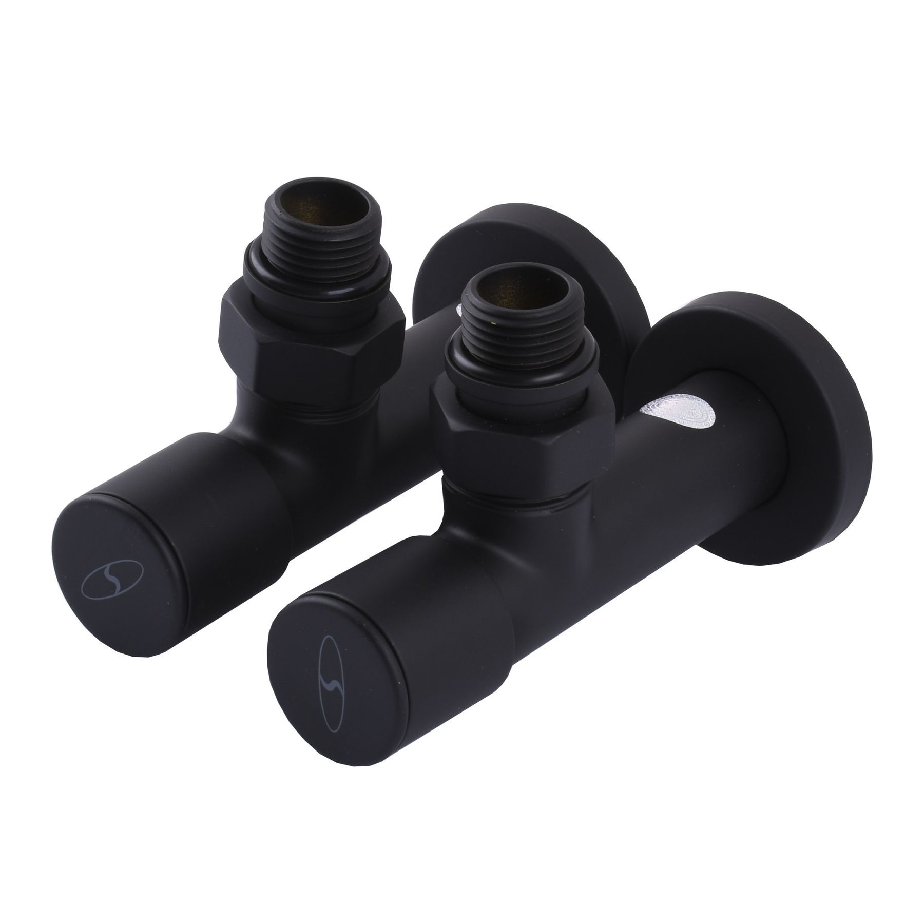 Набір Кран вентильний кутовий з американкою SOLOMON LUX 1/2″ 7777 (2шт.) BLACK (1уп)