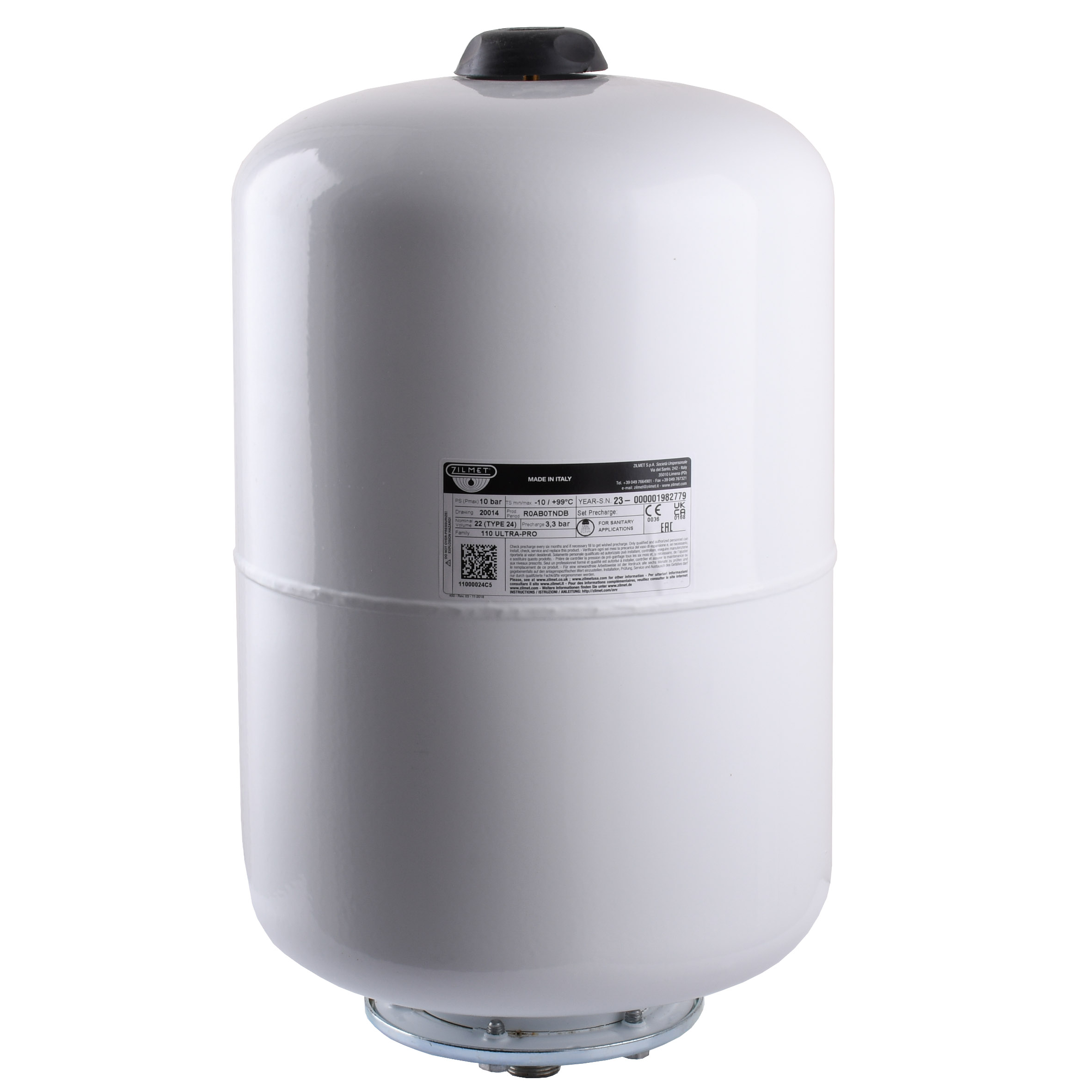 Гідроакумулятор зі змінною мембраною 24л Zilmet ULTRA-PRO 10bar, білий ( 11000024C5 )