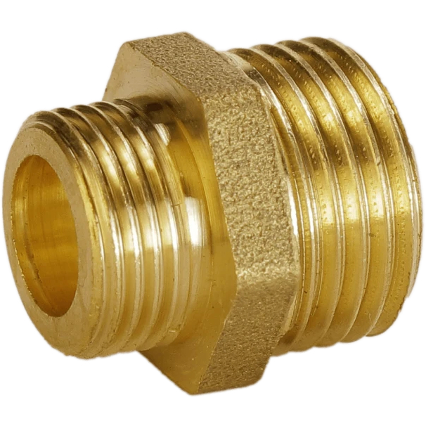 Ніпель редукційний 1/2″х3/8″ЗЗ латунний А0542А