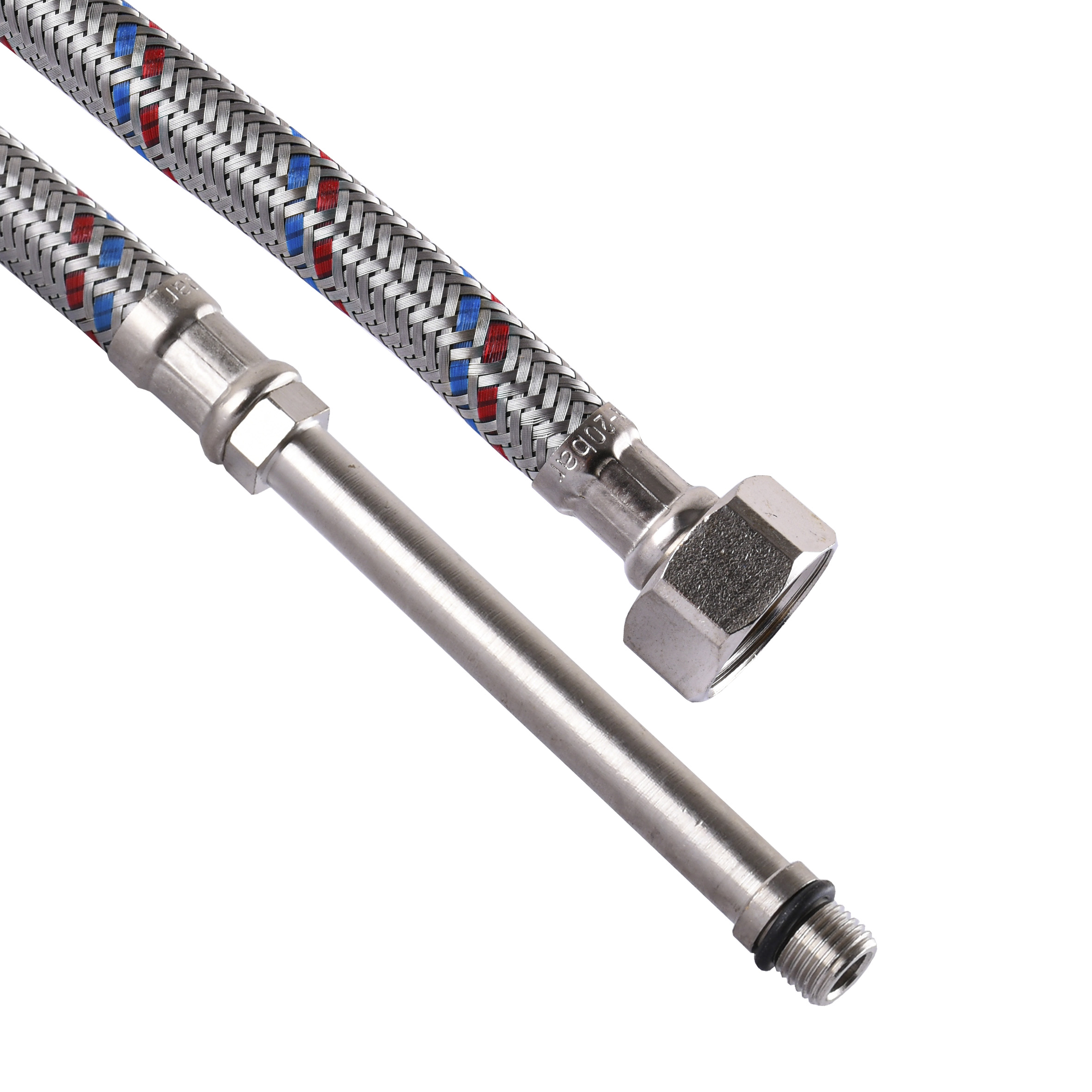 Шланг для змішувача Solomon (нерж.) М8х1/2″ 0,6м HY6201A LONG-штуцер 70мм SH2006