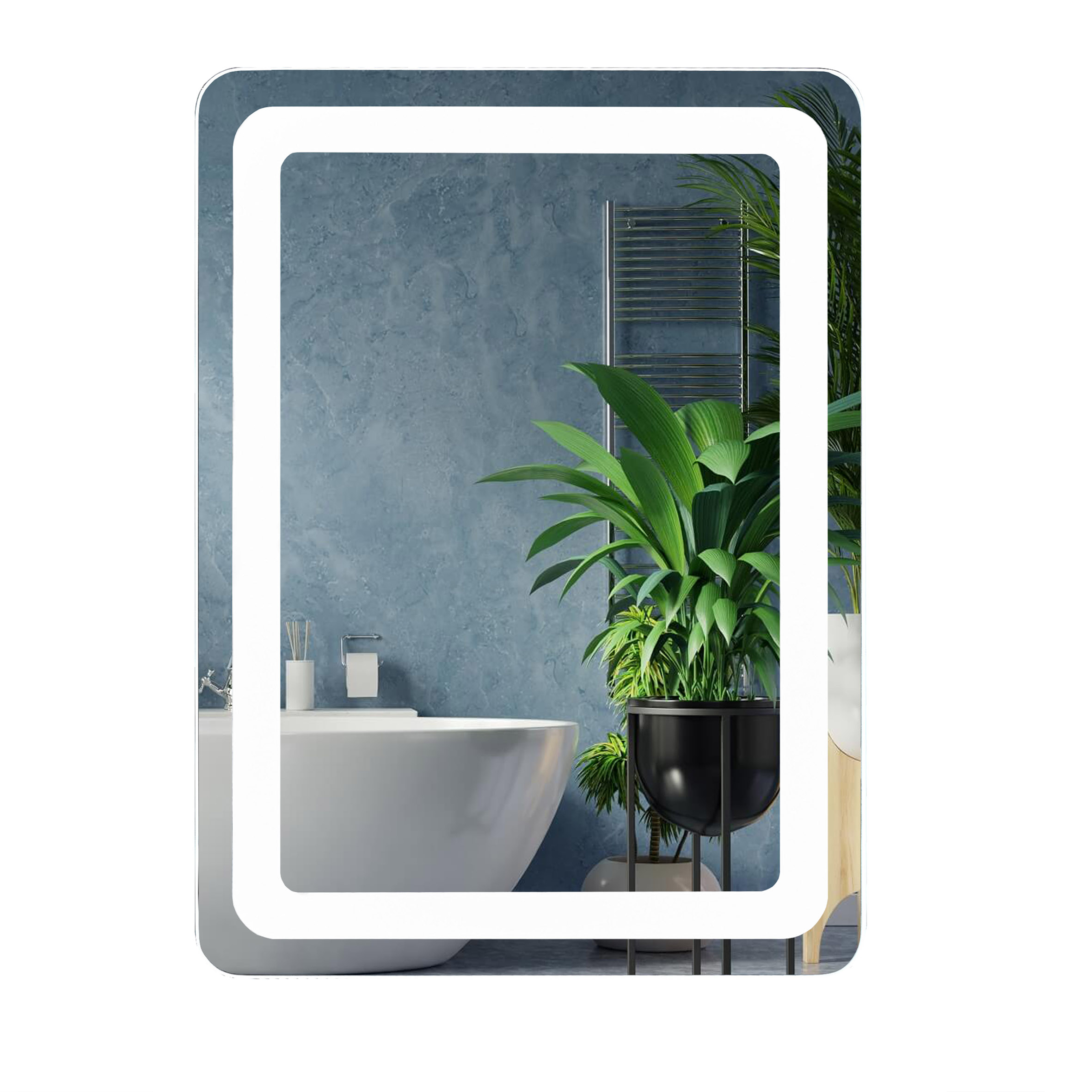 Дзеркало UNIO MRR-04 SQR-RA-H 600 x 800 mm LED FL з підігрівом