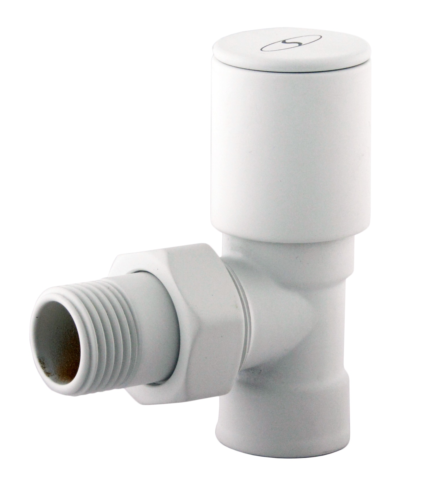 Кран вентильний кутовий з американкою SOLOMON 1/2″ WHITE 1845