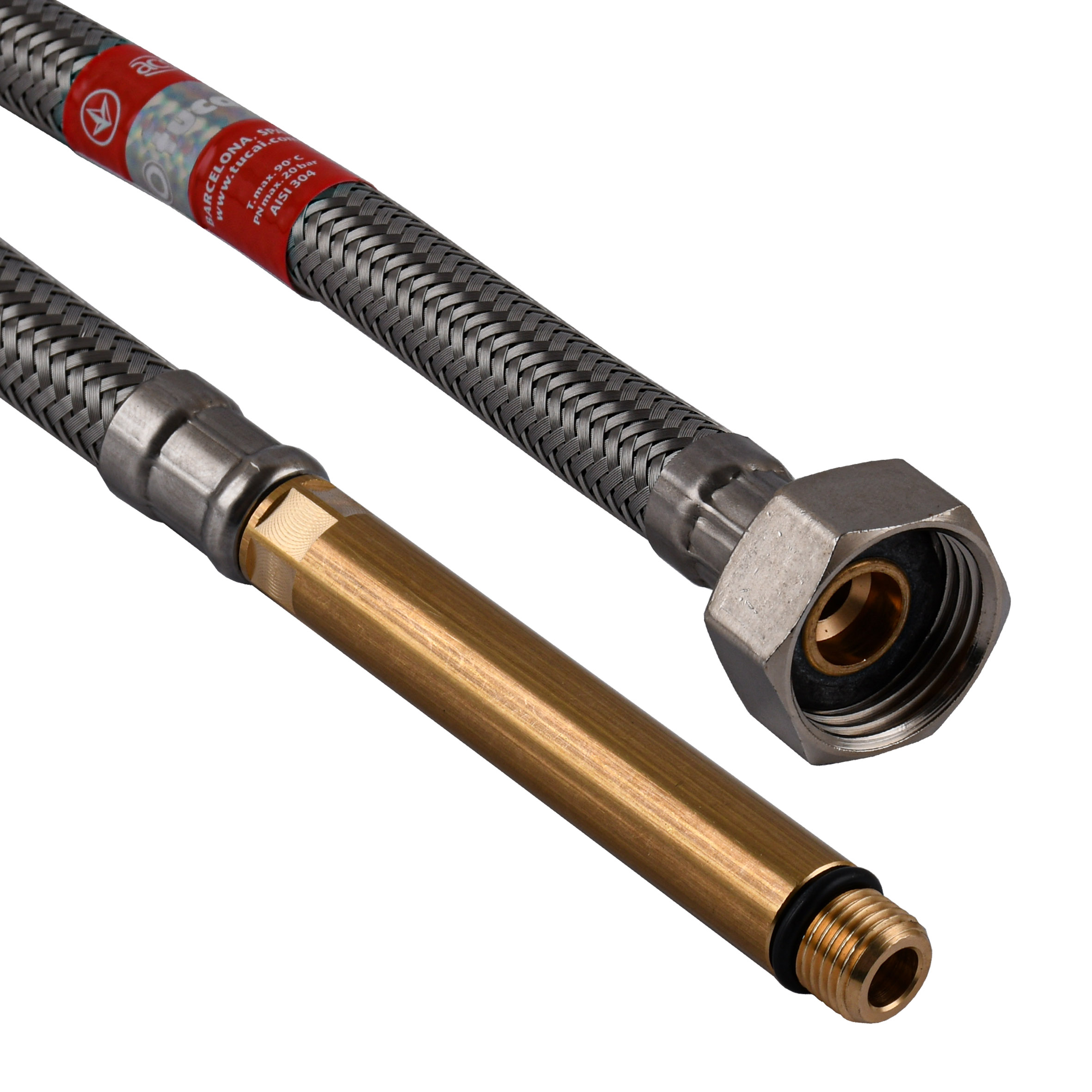 Шланг для змішувача TUCAI М10х1/2″- L75 довга 0,6м. TAQ GRIF 212386