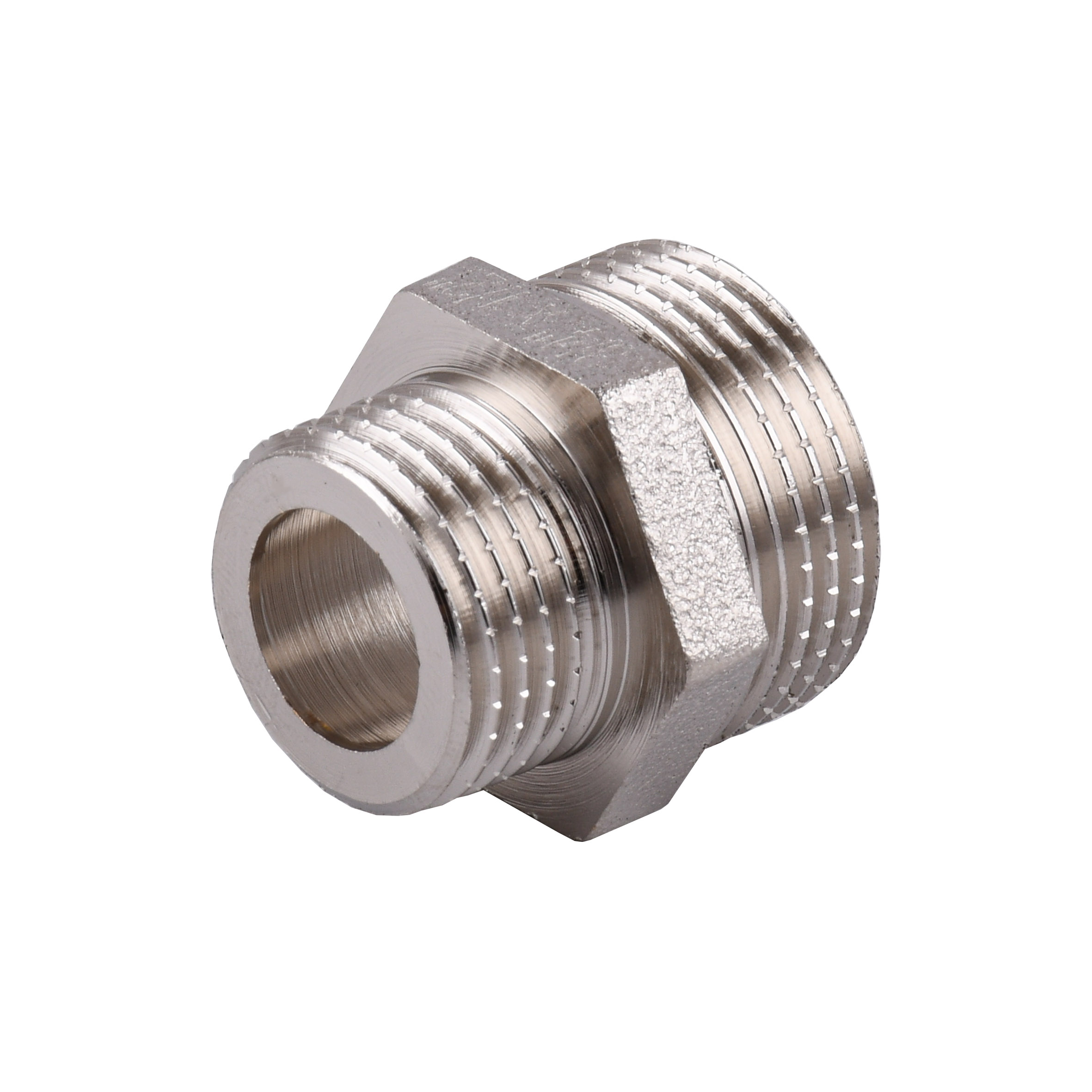 Ніпель редукційний 3/4″х1/2″ЗЗ нікельований під прокладку NN432G OPTIMUM
