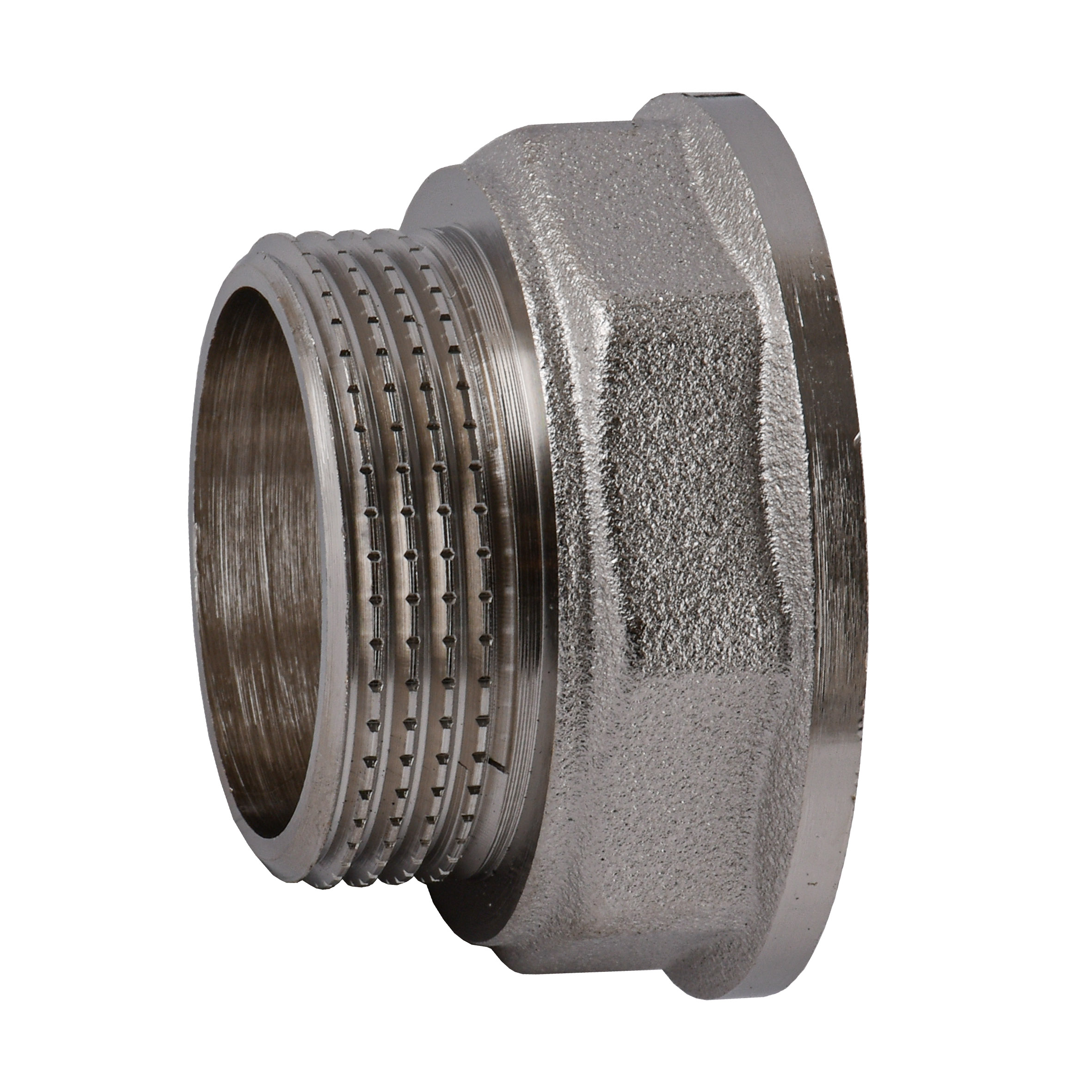 Перехідник редукційний 1 1/2″х1 1/4″ВЗ нікельований восьмигранний NK763O OPTIMUM