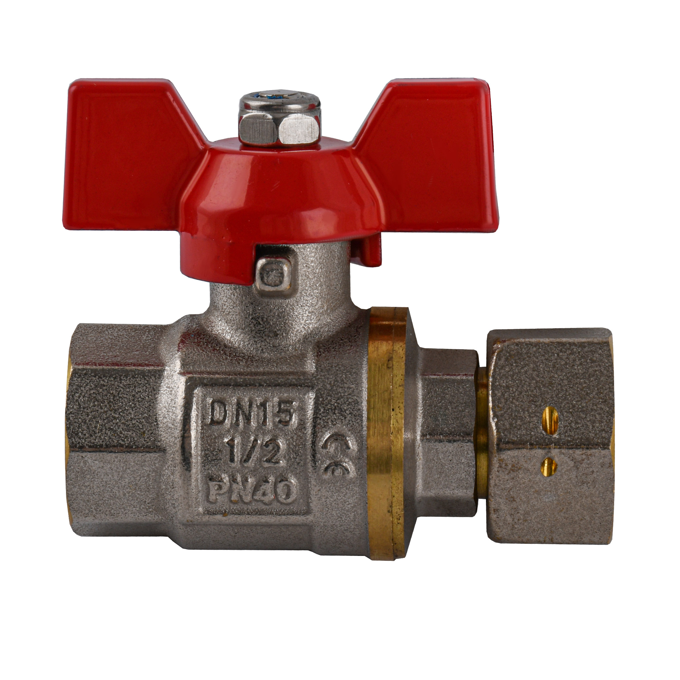 Кран кульовий прямий з накидною гайкою SOLOMON 1/2″ ВВ PN40 (V6002-S)