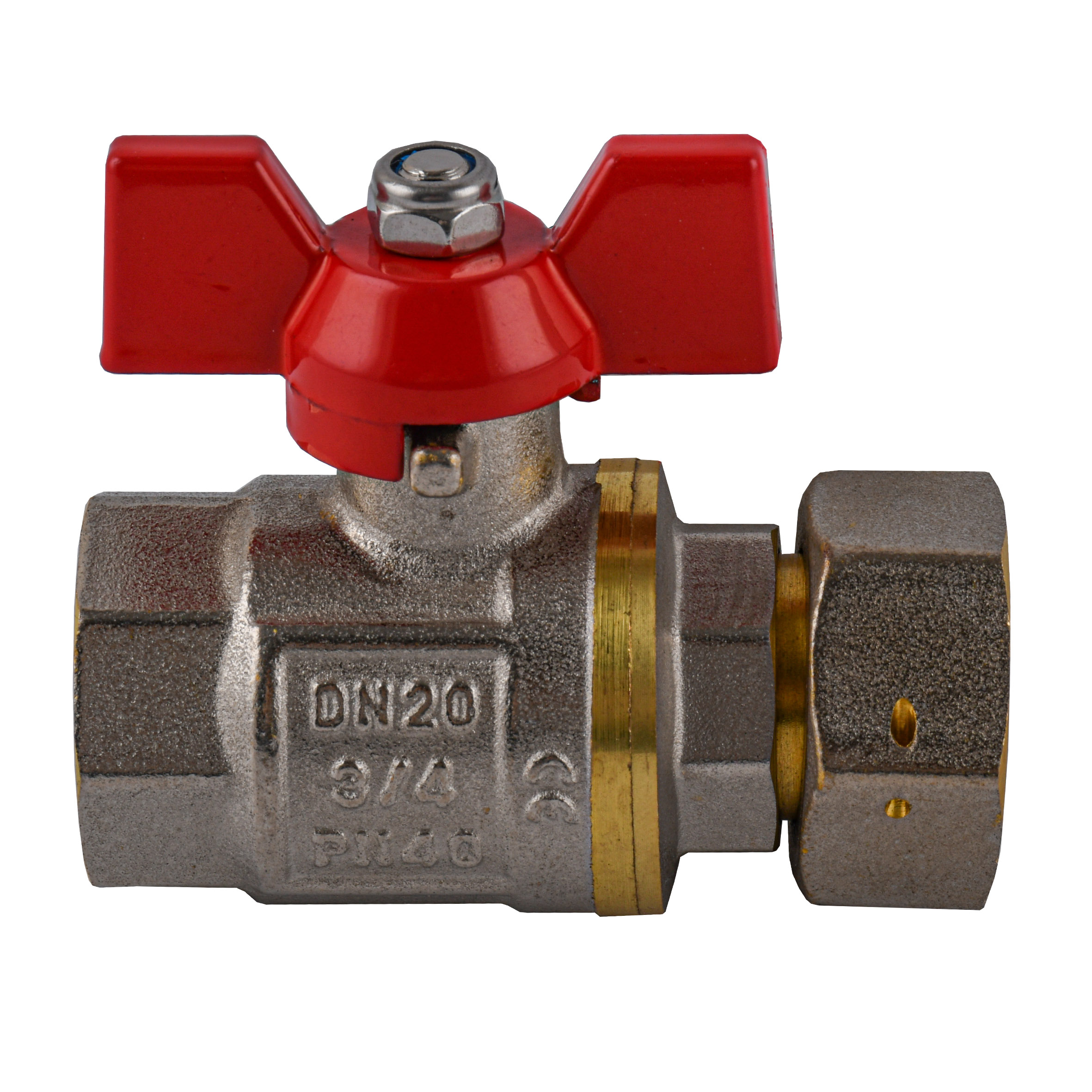 Кран кульовий прямий з накидною гайкою SOLOMON 3/4″ ВВ PN40 (V6003-S)