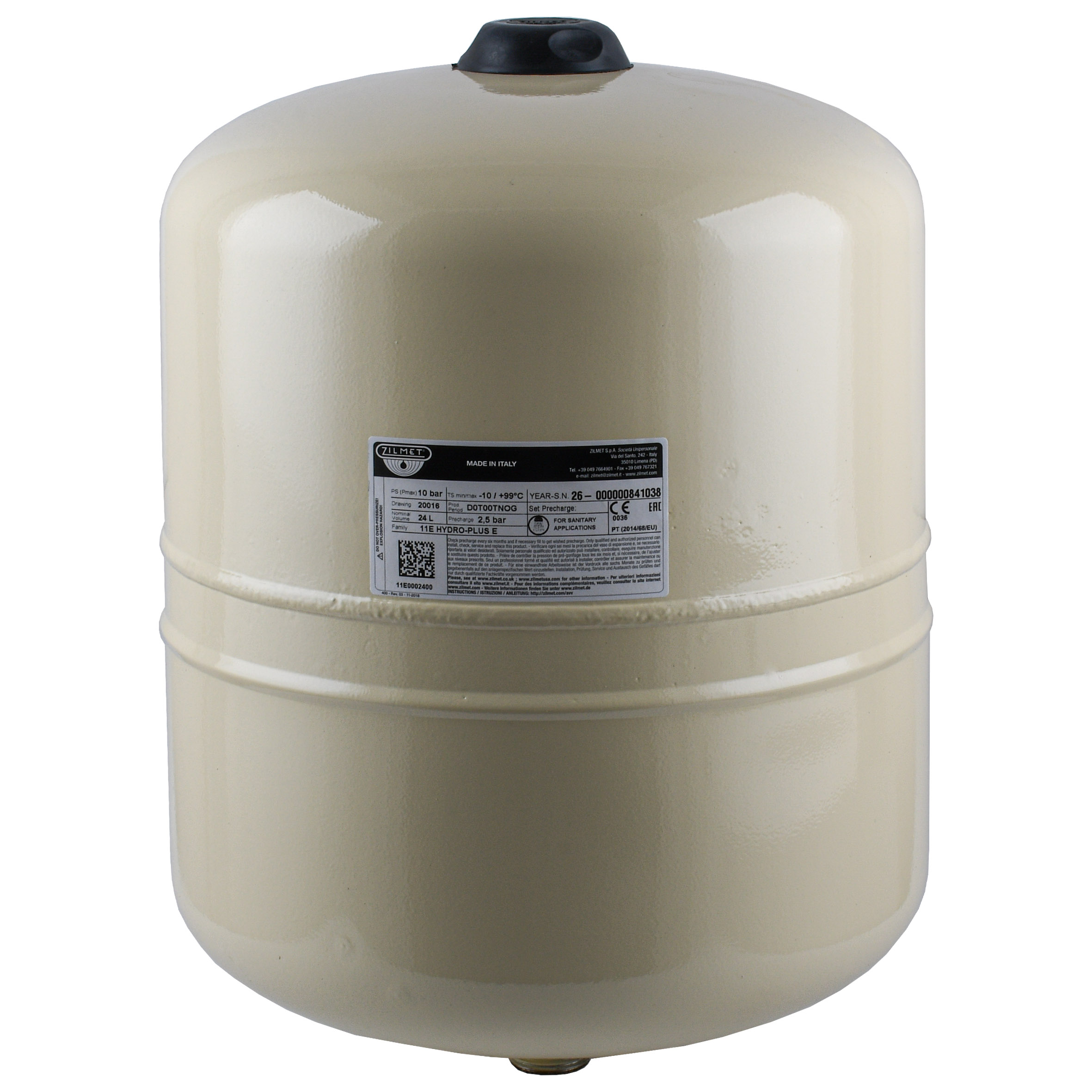 Гідроакумулятор з фіксованою мембраною HYDRO-PLUS E 24L (11E0002400) Вертикальний